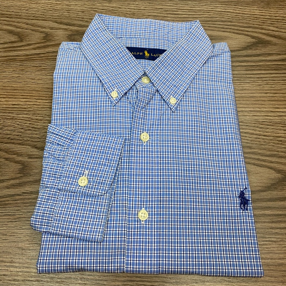 Ralph Lauren Men's Blue Checkered Shirt